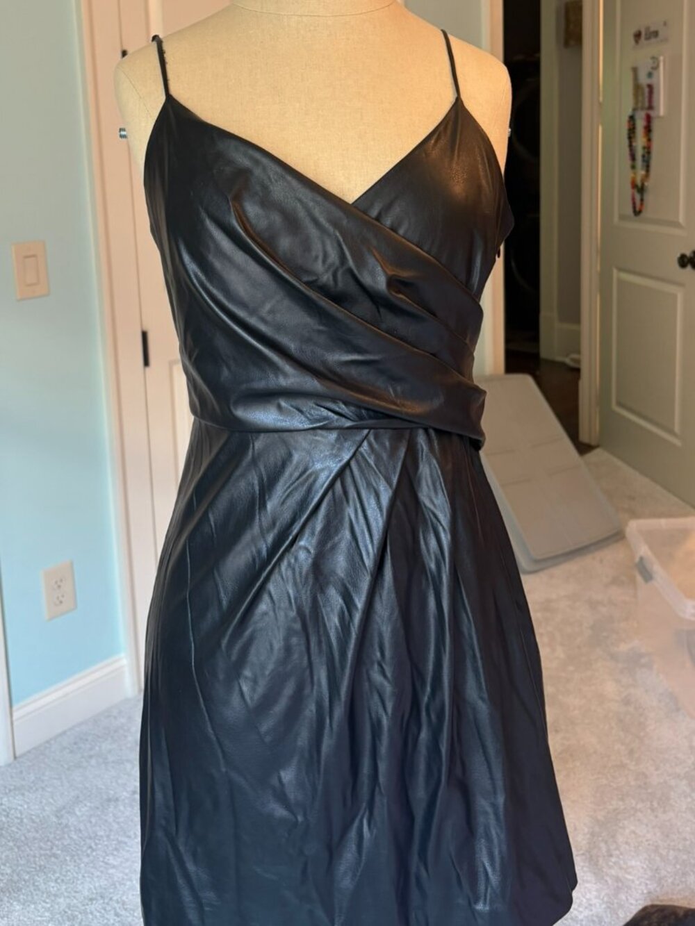 Ramy Brook V-Neck Leather Mini Dress